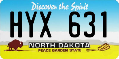 ND license plate HYX631