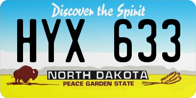ND license plate HYX633