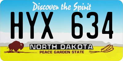 ND license plate HYX634