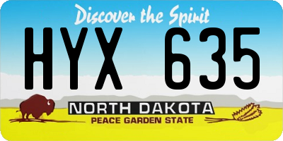 ND license plate HYX635