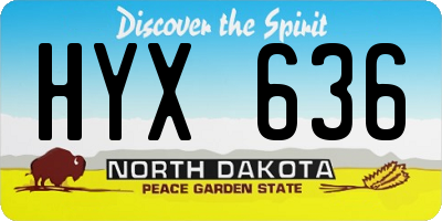 ND license plate HYX636