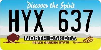 ND license plate HYX637