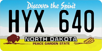 ND license plate HYX640