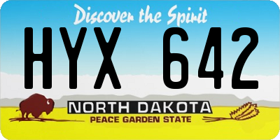 ND license plate HYX642