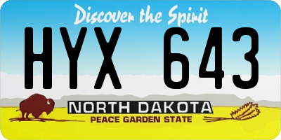 ND license plate HYX643