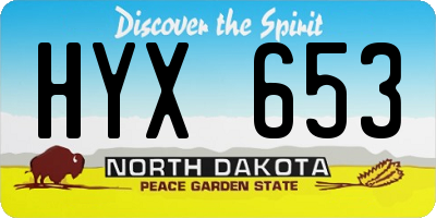ND license plate HYX653