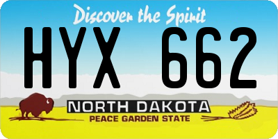 ND license plate HYX662