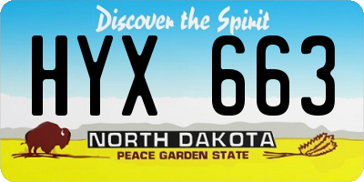 ND license plate HYX663