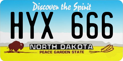 ND license plate HYX666