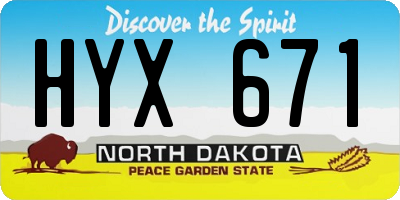 ND license plate HYX671
