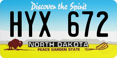 ND license plate HYX672