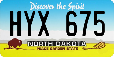 ND license plate HYX675