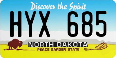ND license plate HYX685
