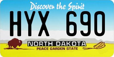 ND license plate HYX690