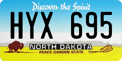 ND license plate HYX695