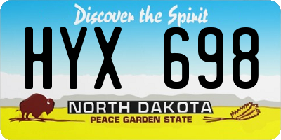 ND license plate HYX698