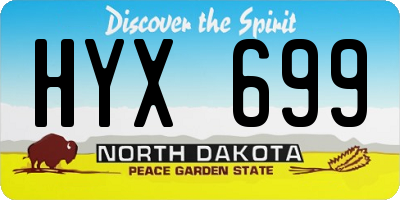 ND license plate HYX699