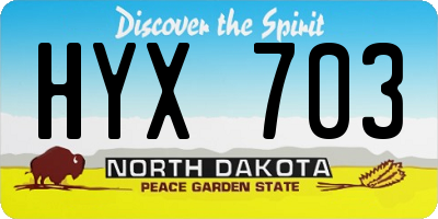 ND license plate HYX703