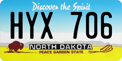 ND license plate HYX706