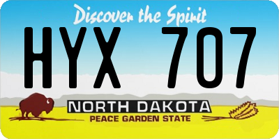 ND license plate HYX707