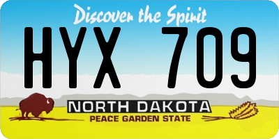 ND license plate HYX709