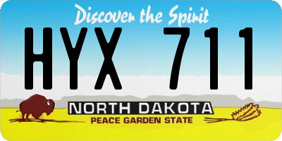 ND license plate HYX711