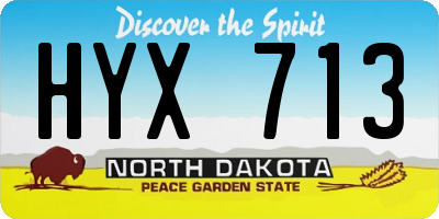 ND license plate HYX713