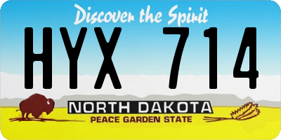 ND license plate HYX714