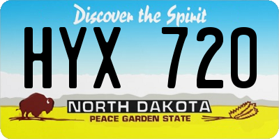 ND license plate HYX720
