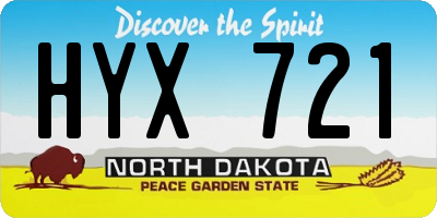 ND license plate HYX721