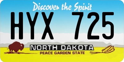 ND license plate HYX725