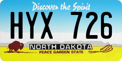 ND license plate HYX726
