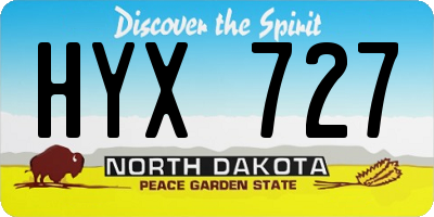 ND license plate HYX727