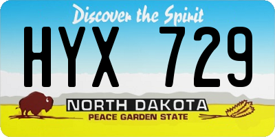 ND license plate HYX729