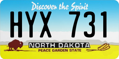 ND license plate HYX731