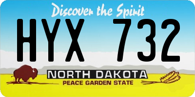 ND license plate HYX732