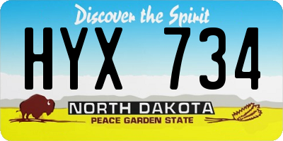 ND license plate HYX734