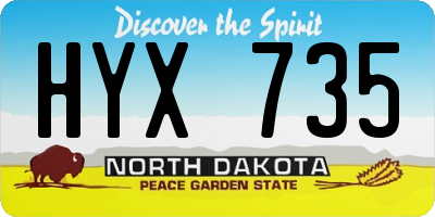 ND license plate HYX735