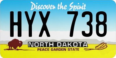 ND license plate HYX738