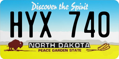 ND license plate HYX740