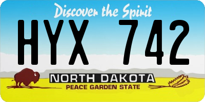 ND license plate HYX742