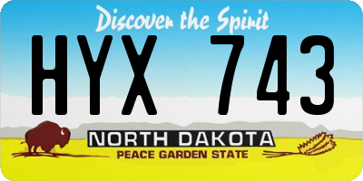 ND license plate HYX743