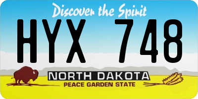 ND license plate HYX748