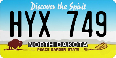 ND license plate HYX749