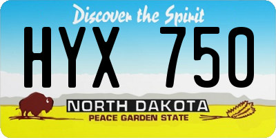 ND license plate HYX750