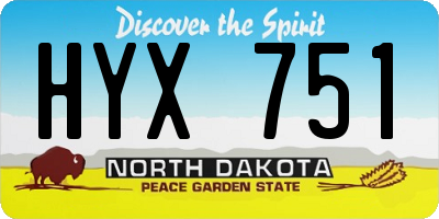 ND license plate HYX751