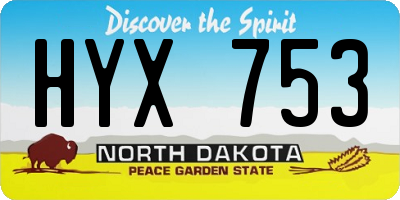 ND license plate HYX753