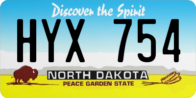 ND license plate HYX754