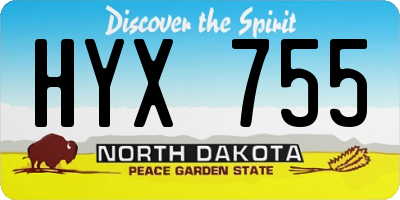 ND license plate HYX755