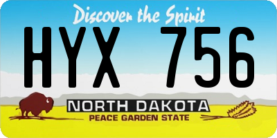 ND license plate HYX756